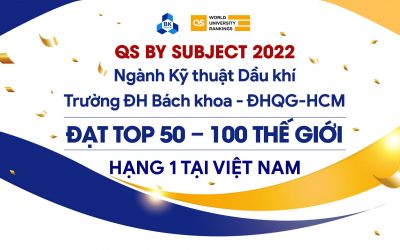 Ngành Kỹ thuật Dầu khí – trường ĐH Bách khoa được Tổ chức xếp hạng QS (Quacquarelli Symonds – Anh) vừa công bố bảng đạt top 50 – 100 thế giới, hạng 1 tại Việt Nam cho năm 2022.